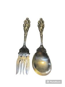 Love Disarmed By Reed And Barton Sterling Silver Salad Serving Fork Spoon