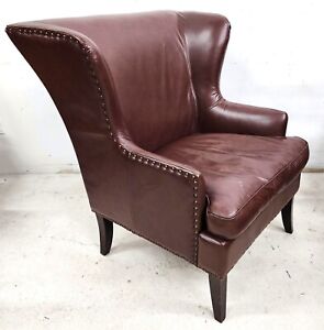 Leather Wingback Lounge Chair By Decoro