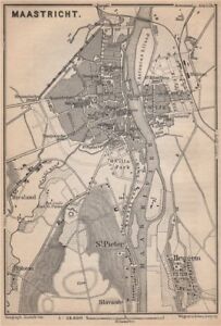 Maastricht Town City Stadsplan Heugem Maestricht Netherlands Kaart 1897 Map