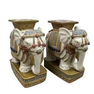 Mid 20th Century Chinese Colored Glaze Ceramic Elephant Garden Seat Plant Stand