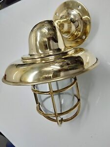 Nautical Vintage Style Alleyway Bulkhead Brass Small New Light With Shade 1 Pcs