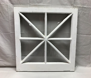 One Vtg 8 Lite Window Sash Shabby White Chic 27x28 More Available Old 796 23b