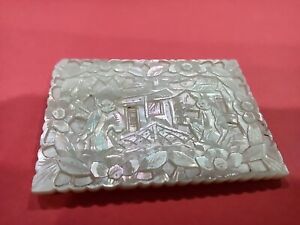 Exceptional Quality Chinese Hand Carved Mother Of Pearl Gambling Chip