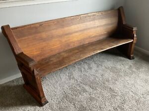 Church Pew Used Vintage Antique Rare Old Solid Wood Cool Style Unique 81 Long