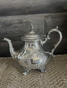 Vintage Gorham Duchess Yc 1902 C Hand Chased 2 3 4 Pint Silver Ep Coffee Teapot
