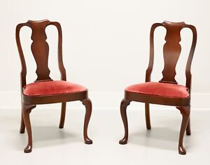Hickory Chair Mahogany Queen Anne Dining Side Chairs Pair B
