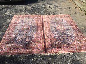 Antique Silk Rugs Pair 7 2 X 4 4 Both In Perfect Condition