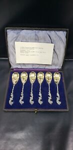 Antique 19th Century German 800 Silver Spoon Set W Case