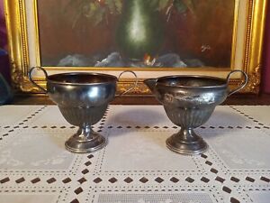 Antique Rb Sterling Silver Reinforced Creamer And Sugar Bowl 3542