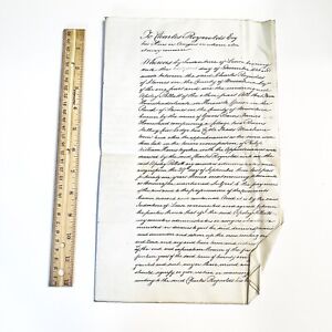 1855 Legal Contract From England Beautiful Antique Manuscript Document Old