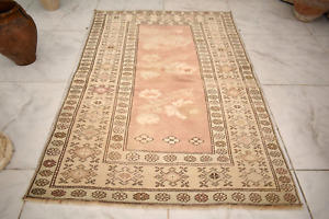 Vintage Turkish Melas Rug 2 9 X 4 2 Ft Muted Dye Hand Knotted Wool Area Rug