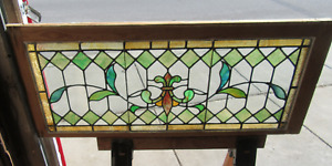  Antique Stained Glass Transom Window 45 X 19 25 Architectural Salvage