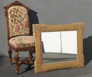 Antique Vintage Ornate Gold Wall Mantle Miirror 30 X 34 