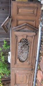 Vintage European Wooden Solid Oak Doors With Wrought Iron Grid 1400 Obo