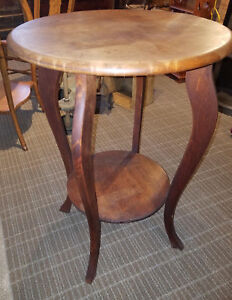 Vintage Wood Side Table Round
