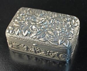Dominick Haff Sterling Repousse Antique Stamp Box