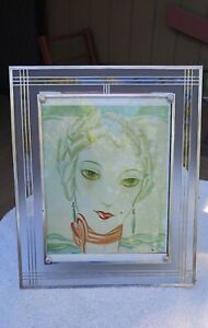 Art Deco Sterling Silver Glass Picture Table Frame Marked