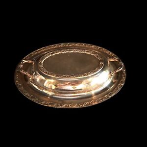 Wm Rogers Victorian Rose Silverplate Tray With Lid Vegetable Pastry Server