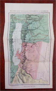 Moab Holy Land Israel Palestine Dead Sea Jericho C 1870 Color Lithograph Map