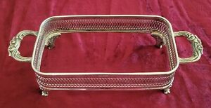 Vintage Silver Plate Casserole Dish Holder Tray Sizes 9 By 5 Inches Unbranded
