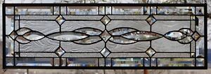 Stained Glass Transom Window Hanging Panel 32 X 11 Including Hooks