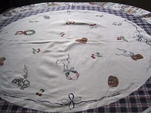 Vintage French Regional Costumes Round Table Cloth New