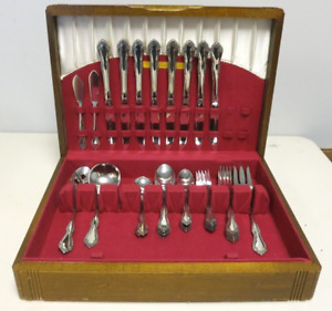 48 Pcs Silverware By Heirloom Plate With Original Wooden Box