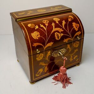 Dutch Marquetry Inlaid Mahogany Single Tea Caddy C 1810