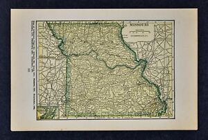 1927 Hammond Map Missouri St Louis Columbia Kansas City Jefferson Springfield