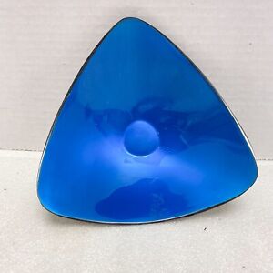Mcm Reed Barton 241 Triangular Blue Enamel Silver Candy Nut Bowl Dish 6 X6 