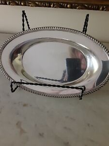 Vintage Oval Silver Plate Bread Tray By Modern Silver