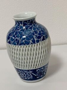 Arita Ware Vase Made By Hoju Kiln Made By Ry Ji Openwork Net Arabesque Peonies