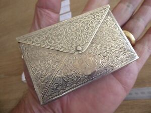 Large Antique Solid Silver Calling Card Case Dates C 1906