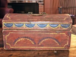Antique Document Box Paint Decorated By Jw Grant Aafa
