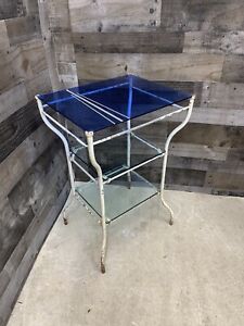 Antique 3 Tier Metal Hospital Stand Cart Medical Doctor Table Industrial Steel
