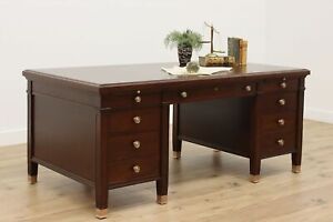Traditional Antique Walnut Executive Office Desk Lincoln 48894