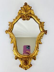 Vintage Italian Florentine Ornate Wall Mirror Gold Gilt Frame Hollywood Regency