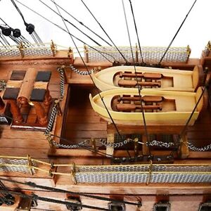 Wooden Ship Victory Medium Natural Woodchrome And Brass Fittings And Collection