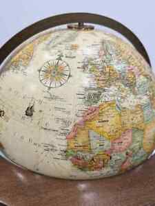  Classic Elegance Vintage Replogle World Globe On Wooden Stand 