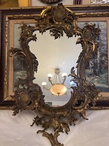 Antique Bronze Mirror Frame 19th Century Europe
