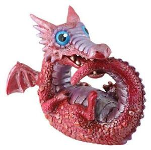 Red Baby Dragon Collectible Serpent Figurine Reptile Sculpture