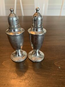 Gorgeous 5 Sterling Silver Empire Salt Pepper Shaker Glass Lined