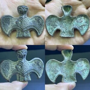 Very Rare Ancient Luristan Mythic Winged Figure Half Bird Half Beast