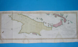 1774 Large Unusual Original Map Papua New Guinea Cook Dated Map