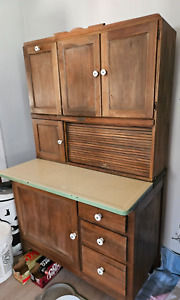Antique Hoosier Cabinet By Marsh W Porceliron Slide Out Counter