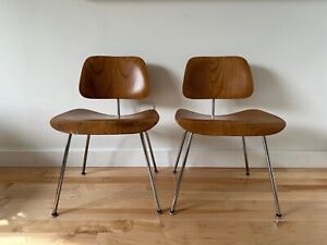 Pair Evans Eames Dcm Chairs 1947 1950