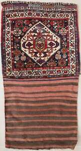 Antique Rug Carpet Textile Bag Face Turkoman Tribal Oriental 1900