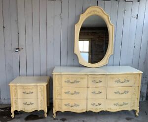 Henry Link French Provincial Dresser W Mirror Night Table Desk With Hutch