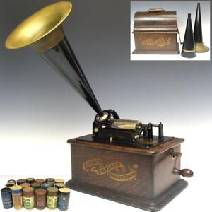 Antique Edison Standard Phonograp Movable Wax Tube 17 Pieces Phonograph Lot Set