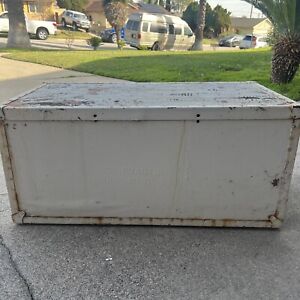 Vintage Antique Steamer Trunk Brooks Air Force Old Storage Wood Chest White